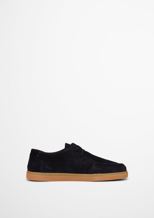 Wallabee-style slip-on model check — Dark Navy