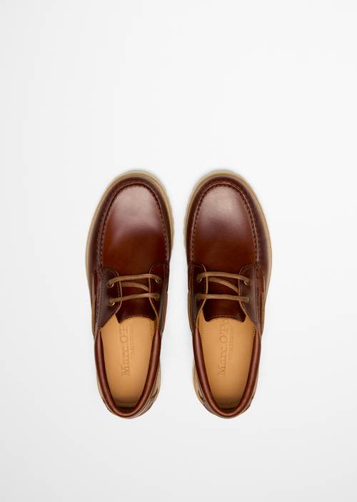 Chaussure bateau modèle Levi Dark Brown en vue de dessus