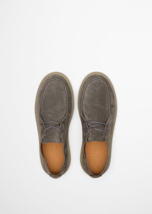 Moccasin lace-up shoe model Zen — Dark Nickle