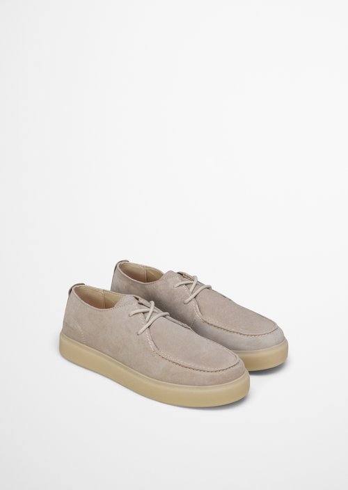 Moccasin lace-up shoe model Zen — Light Taupe