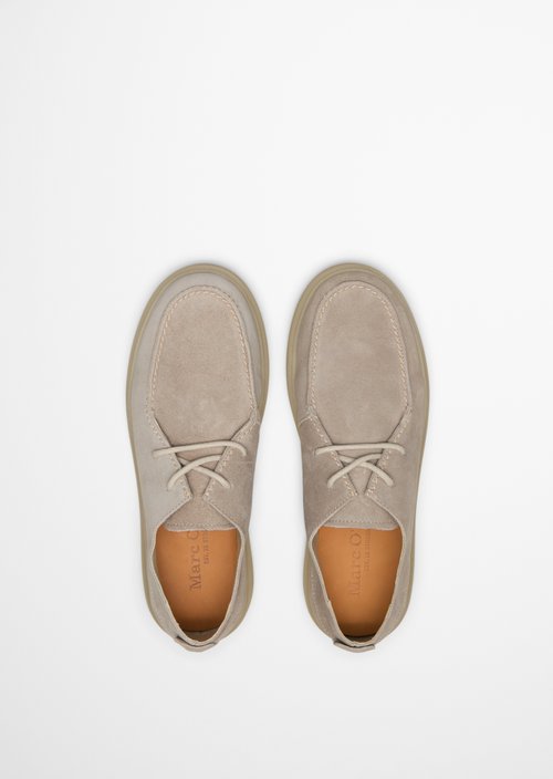 Moccasin lace-up shoe model Zen — Light Taupe