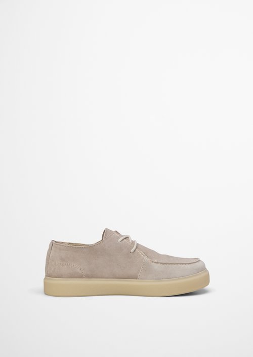 Moccasin lace-up shoe model Zen — Light Taupe