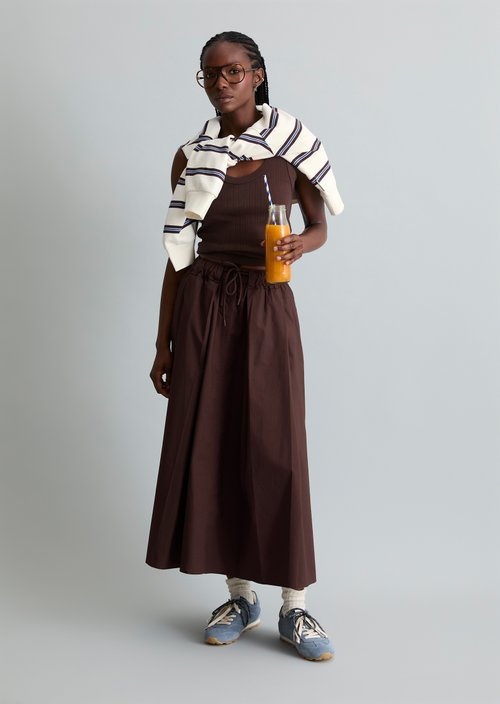 Flared skirt — Burnt Aubergine