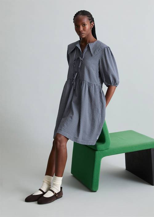 Robe en seersucker relaxed Light Blue en vue de face