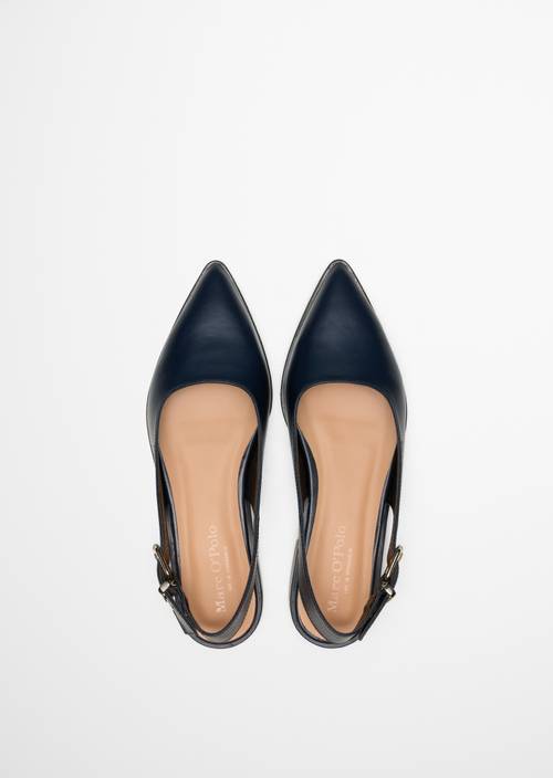 Ballerine slingback modèle Camilla True Navy en vue de dessus