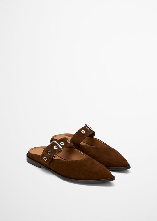 Mules model Camilla — Dark Cognac