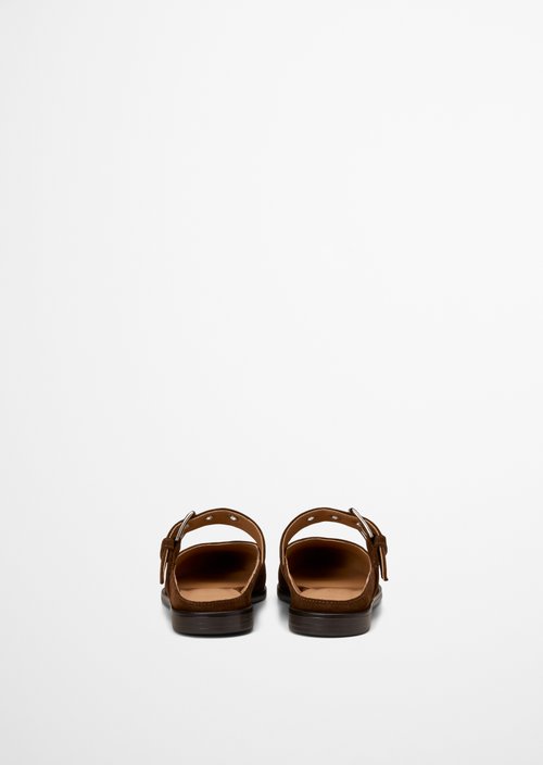 Mules model Camilla — Dark Cognac