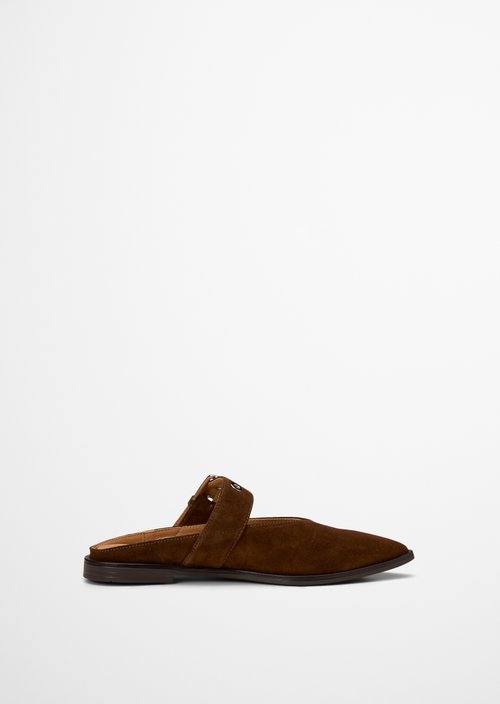 Mules model Camilla — Dark Cognac