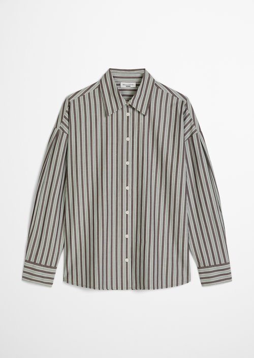 Regular striped blouse — Dark Brown