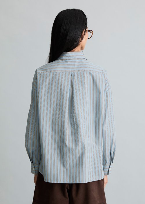 Regular striped blouse — Light Blue