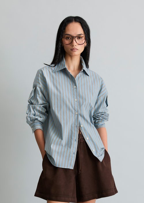 Regular striped blouse — Light Blue