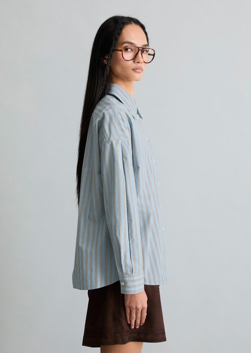 Regular striped blouse — Light Blue