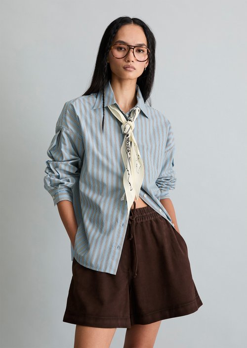Regular striped blouse — Light Blue