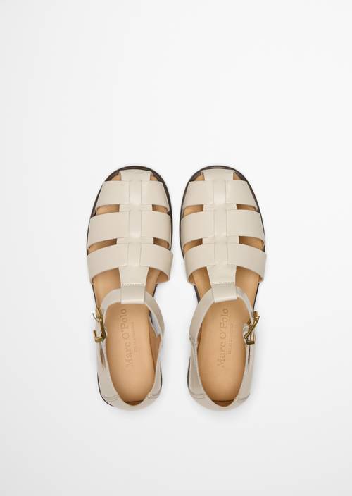 Sandalias pescador modelo Fiona Raw Cotton en vista superior