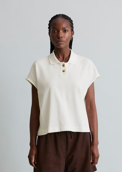 Polo shirt wide — Silky White