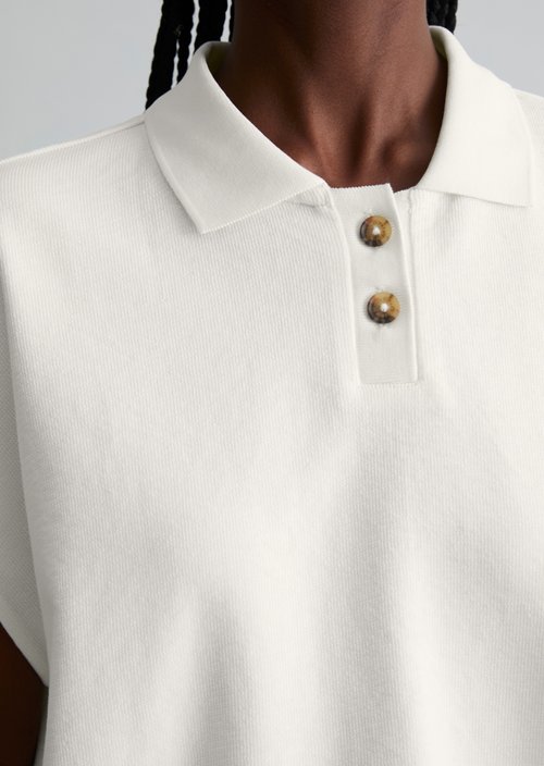 Polo shirt wide — Silky White