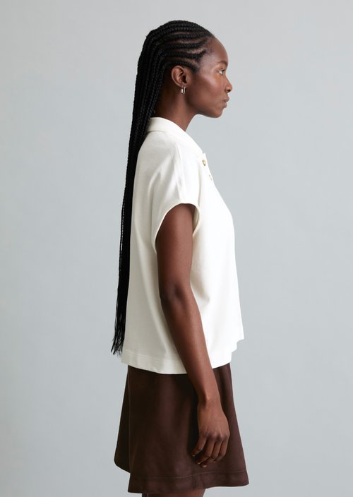 Polo shirt wide — Silky White