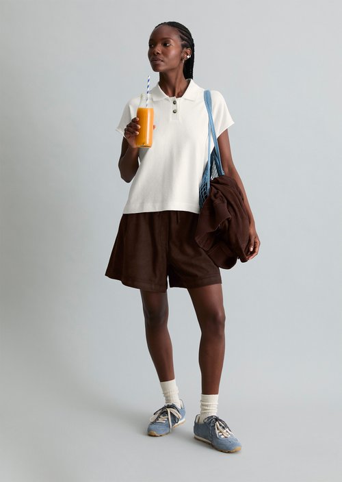 Polo shirt wide — Silky White