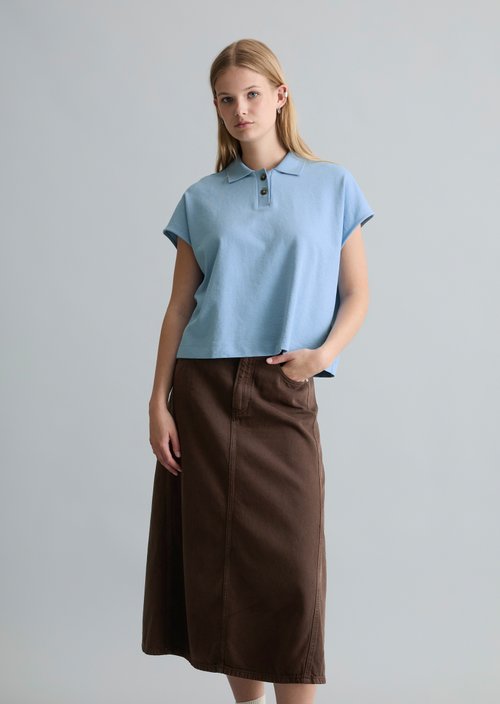 Polo shirt wide — Flaxflower Blue