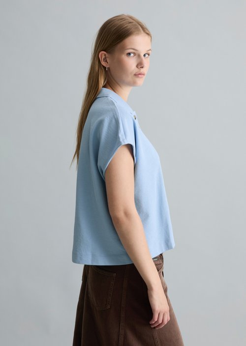 Polo shirt wide — Flaxflower Blue
