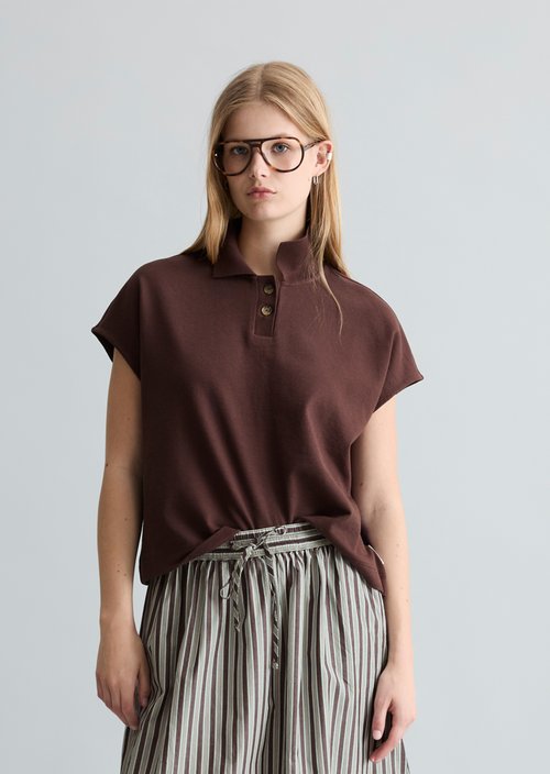 Polo shirt wide — Burnt Aubergine
