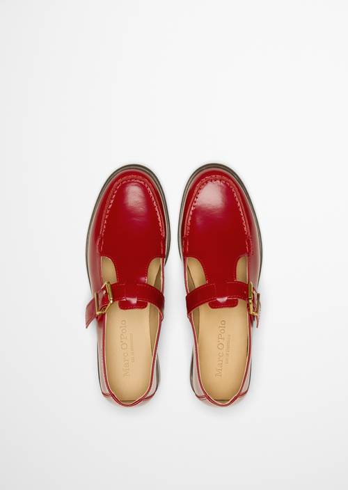 Mary-Jane Loafer Model Fiona Shiny Red in Ansicht von oben