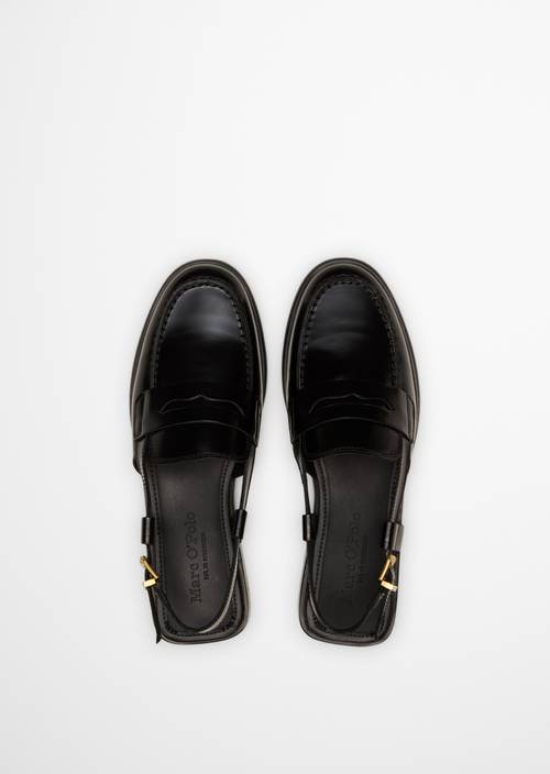 Loafer-Sandale Model Fiona Black in Ansicht von oben