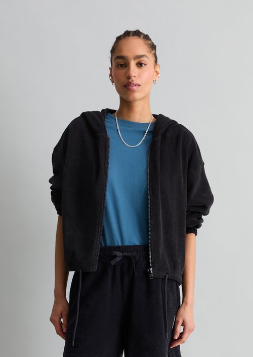 Relaxed terrycloth jacket — Blue Depths