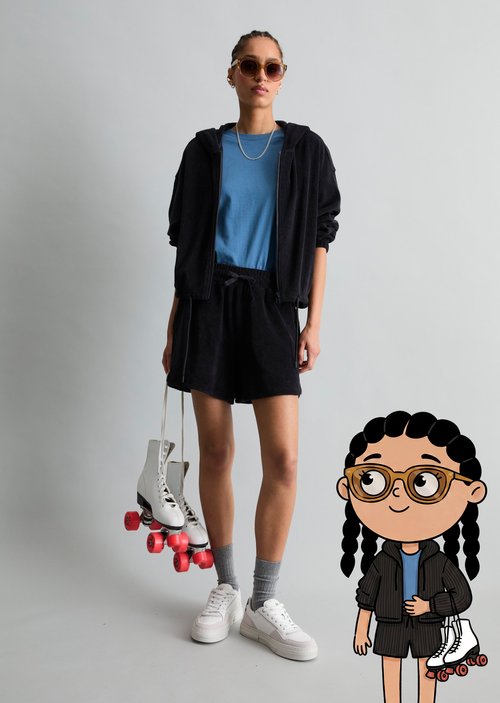 Relaxed terrycloth jacket — Blue Depths