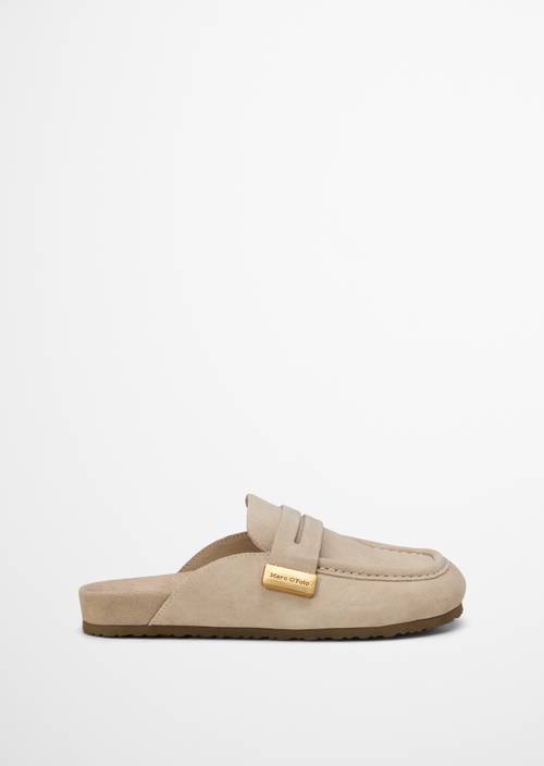 Mule Model Floria Dusty Sand Ansicht rechter Schuh von außen