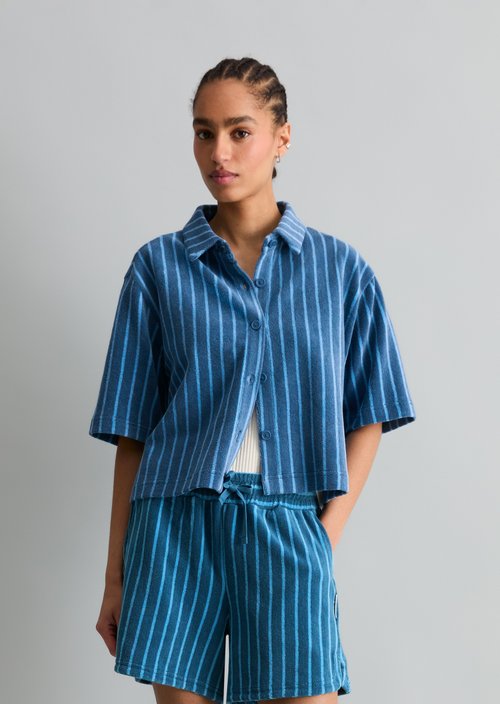 Terry overshirt boxy — Medium Blue