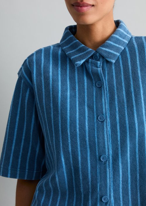 Terry overshirt boxy — Medium Blue
