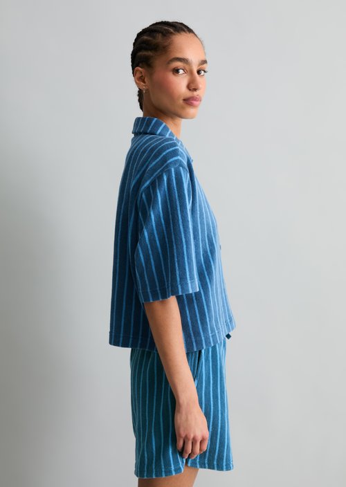 Terry overshirt boxy — Medium Blue