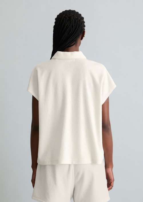 DfC terry cloth polo shirt relaxed — Silky White
