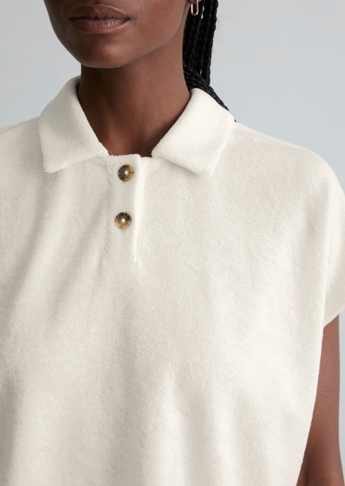 DfC terry cloth polo shirt relaxed — Silky White