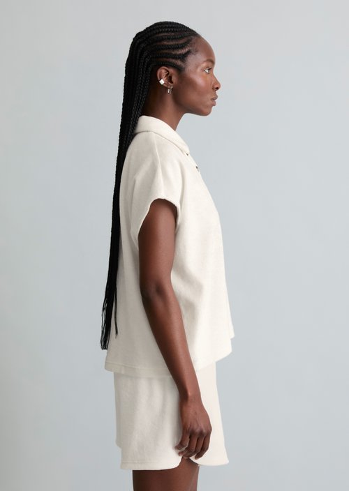 DfC terry cloth polo shirt relaxed — Silky White
