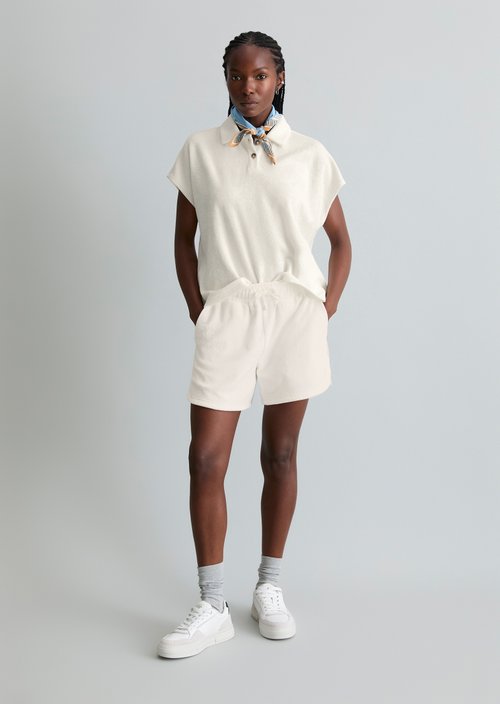 DfC terry cloth polo shirt relaxed — Silky White