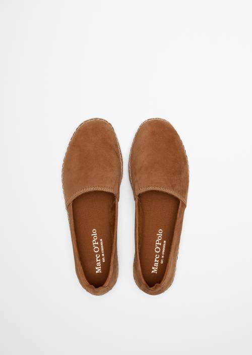 Sandalia alpargata modelo Gem Cognac en vista superior