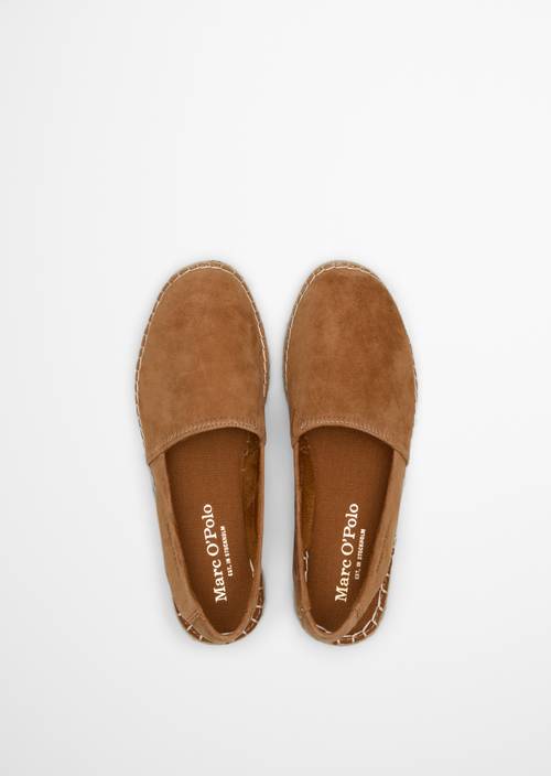 Slingback espadrilles model Gem Cognac in bovenaanzicht