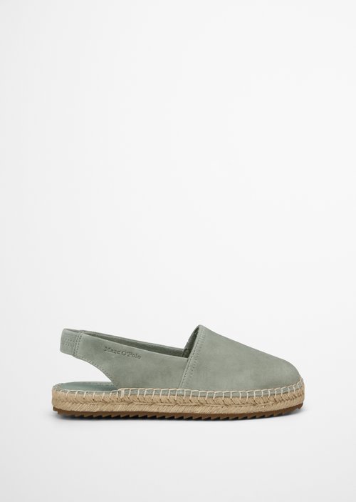Marc O'Polo Slingback espadrilles model Gem, Dames, groen, 36, 100% Leer