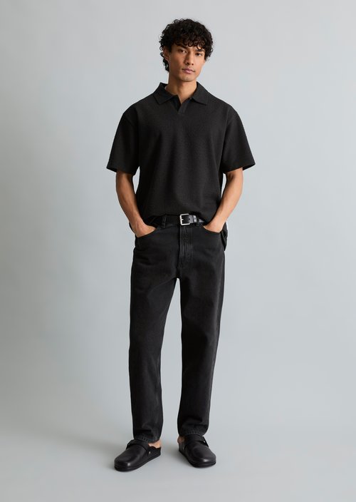 Relaxed polo shirt — Black