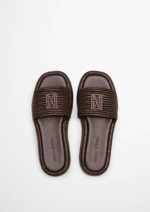 Platform slides model Larissa Pure Chocolate in top view