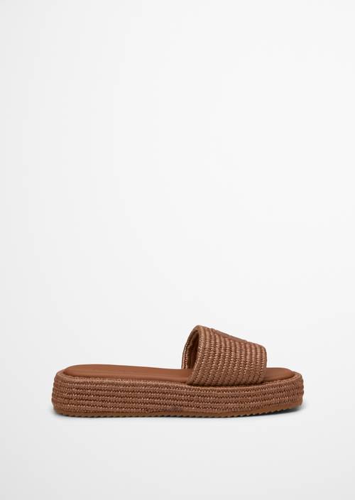 Platform slides model Larissa Burnt Oak right shoe outer view