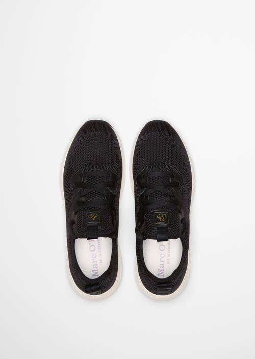 Knitted sneaker model Leila Black in top view