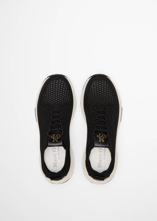 Zapatilla de punto modelo Liv Black en vista superior