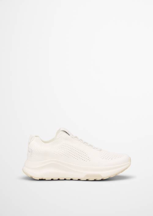 Zapatilla de punto modelo Liv MO'P Offwhite vista exterior del zapato derecho