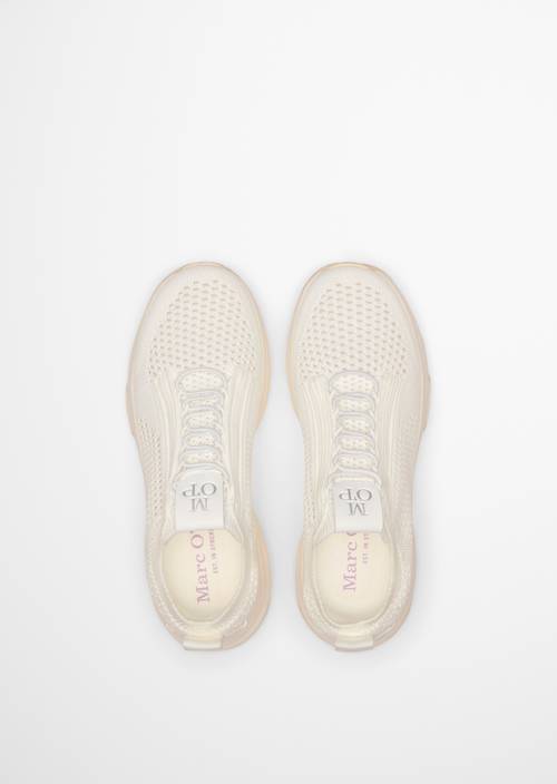 Zapatilla de punto modelo Liv MO'P Offwhite en vista superior