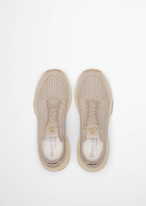 Zapatilla de punto modelo Liv Dusty Beige Melange en vista superior