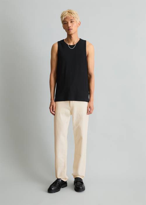 Jeans modèle Runne tapered White en vue de face