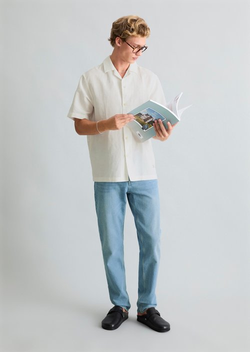 Crayfish Capsule Short-Sleeve Shirt — Silky White